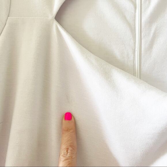 NWT Eloquii White Twist Front Cut Out Elbow Sleeve Sheath Dress - Picture 7 of 7